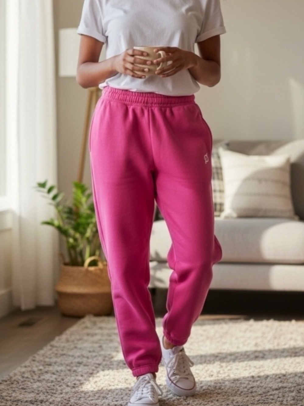 Peloton Cooldown Cotton Fleece Joggers Women's Size XL Pink Athleisure